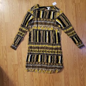 Yellow and Black Boho Dress